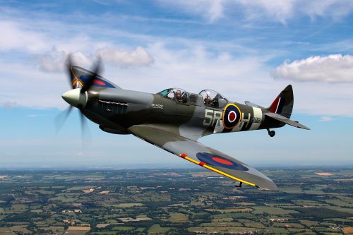2 seated spitfire in flight