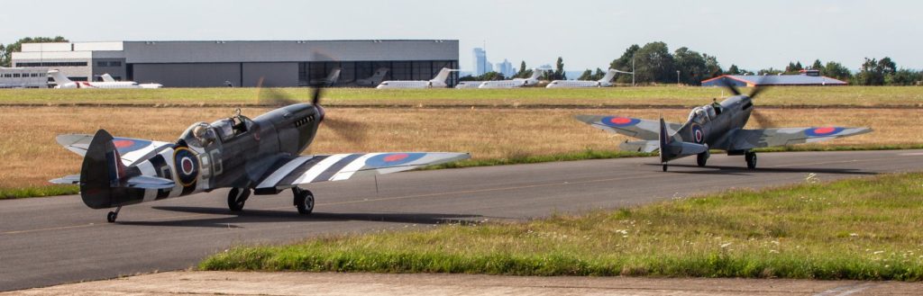 2 Spitfires Taxiing